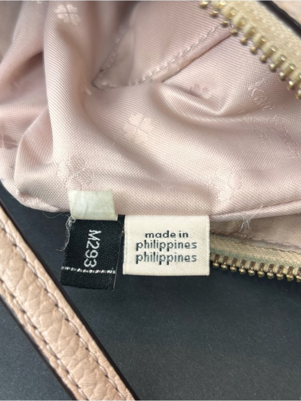 Kate Spade Polly Small Swing Pack Neutral Pink Pebbled Leather Crossbody Bag. - Picture 6 of 16